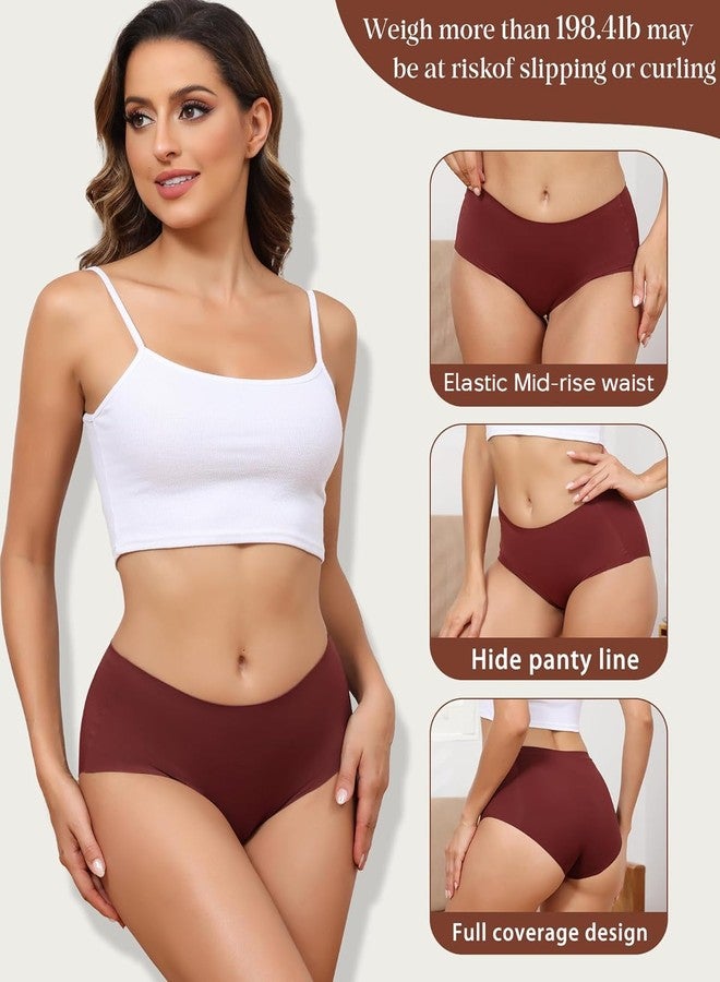 LEVAO Women's High Waisted Seamless Underwear No Show Full Coverage Briefs Stretchy Invisible Panties Cheeky Pack of 6 - Image 2